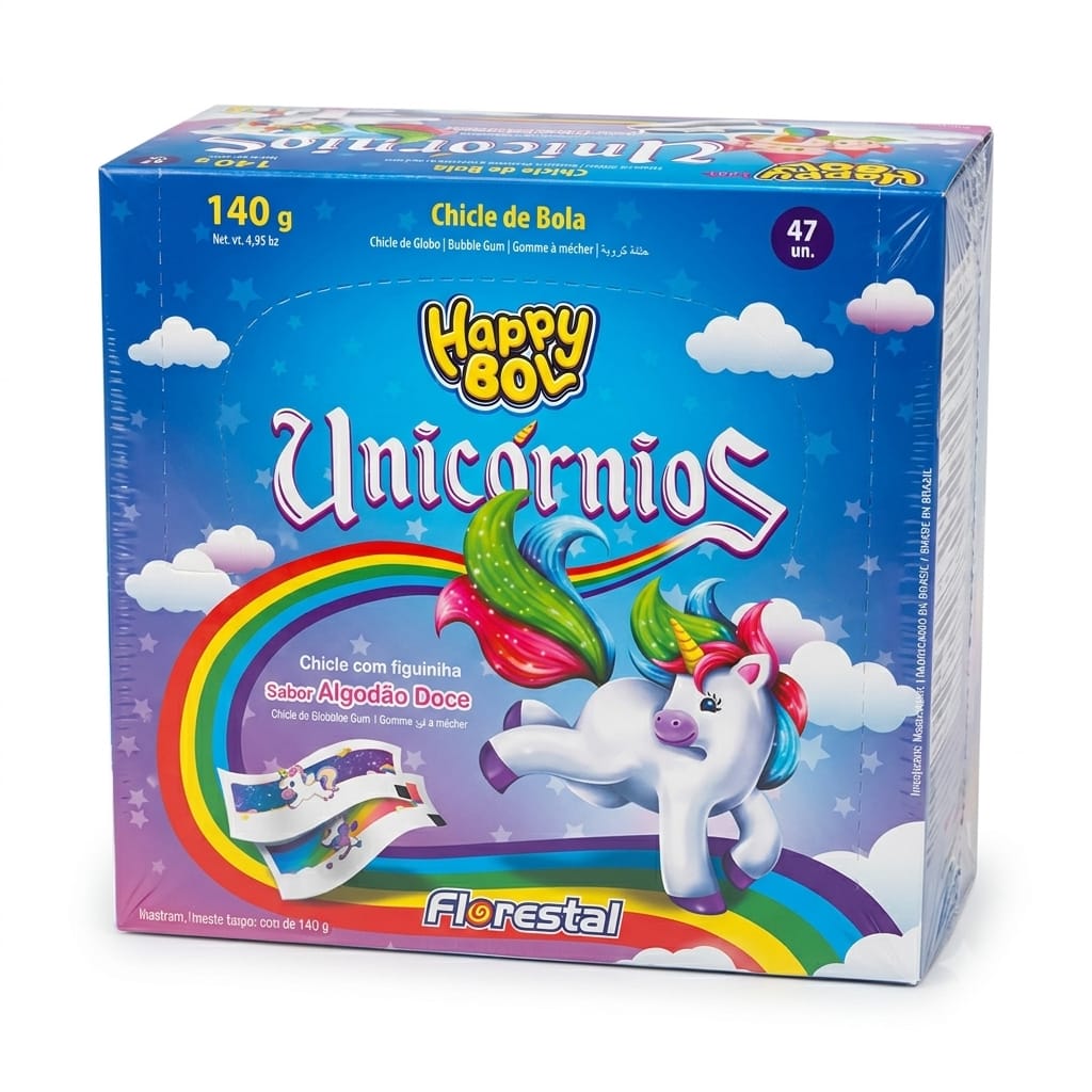 Chicle Florestal Happy Bol Unicornios