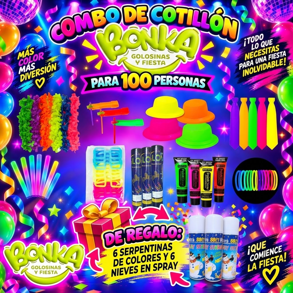 Combo Cotillón 100 Personas