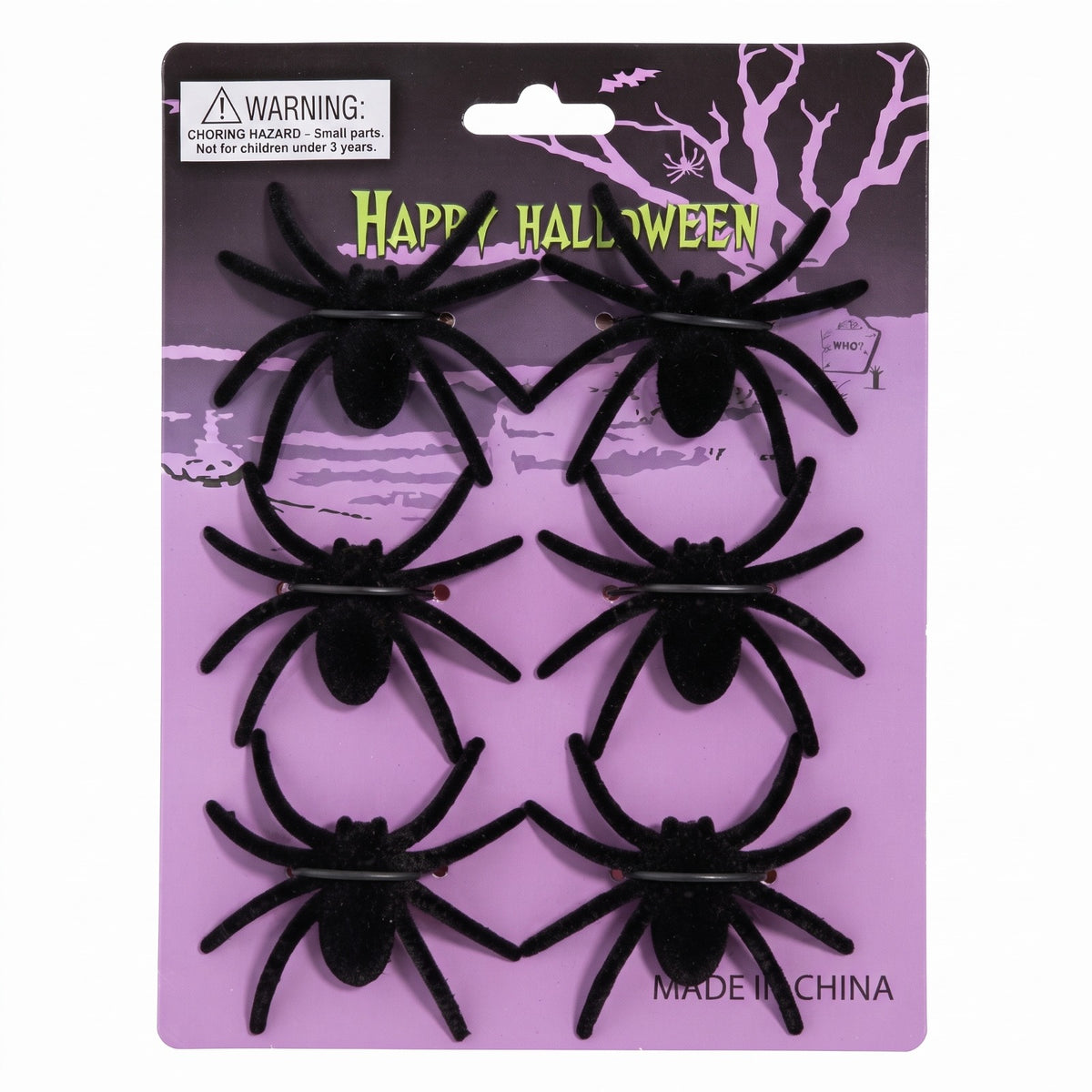 Set de Arañas Happy Halloween (Pack x 6)