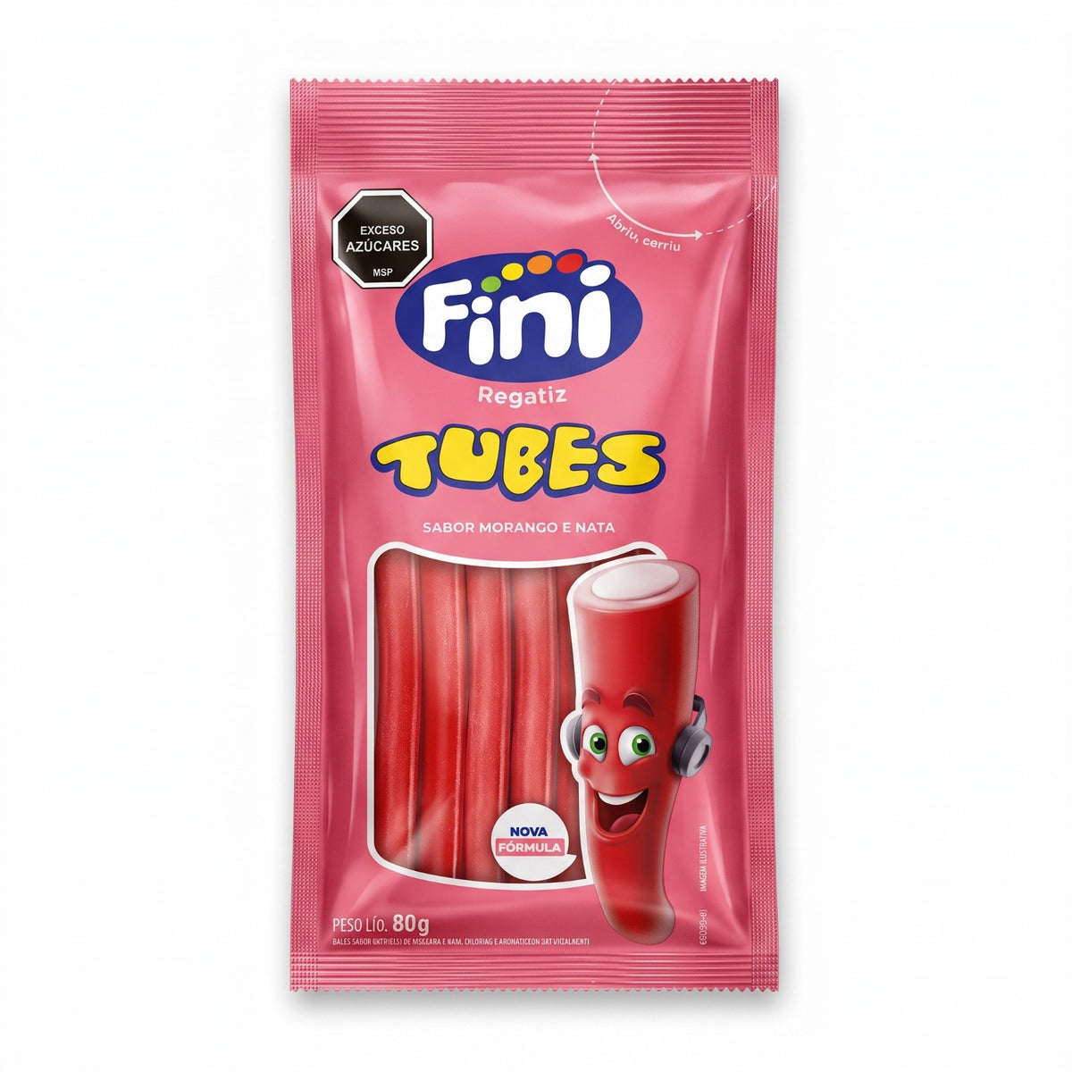 Tubos Frutilla Ácida Fini 80g