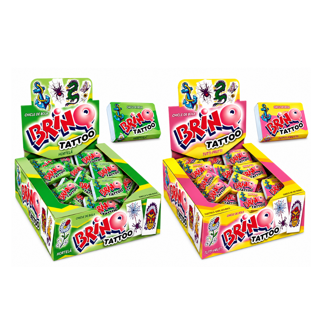Chicle Brinq Tattoo 350 g (100 Unidades)
