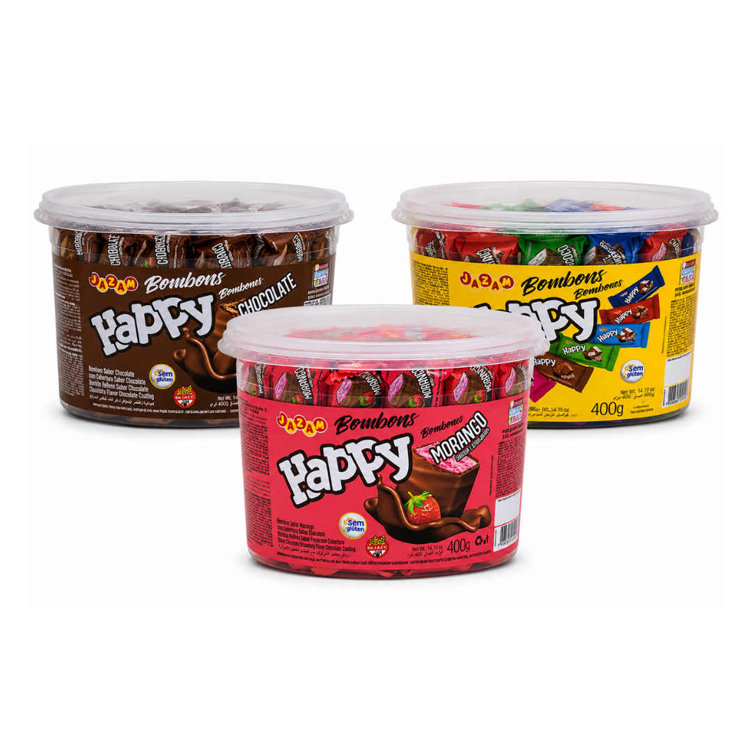 Bombones Happy en Pote 400 g x 50 Unidades