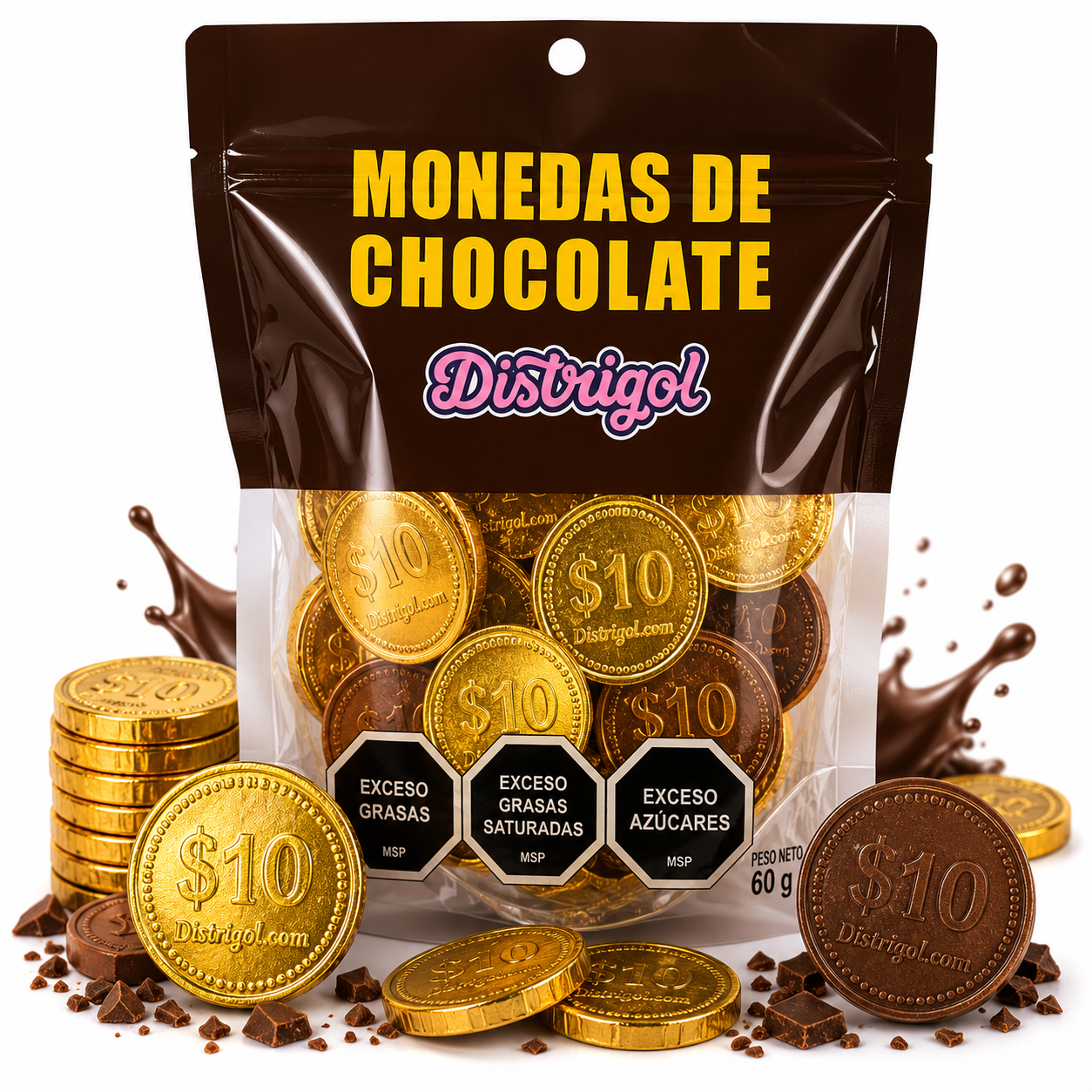 Monedas de Chocolate $10